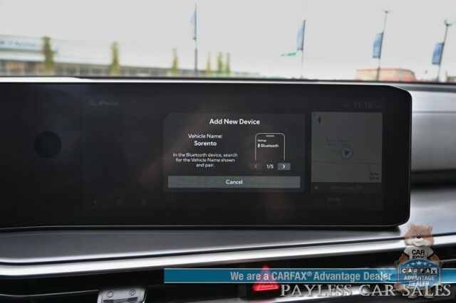 2024 Kia Sorento S / AWD / AutoStart / Power & Heated Leather Seats / Navigation / Adaptive Cruise Control / Apple CarPlay & Android Auto / Bluetooth / Back Up Camera / Lane Departure & Blind Spot Alert / 3rd Row / Seats 7 / 1-Owner Anchorage AK