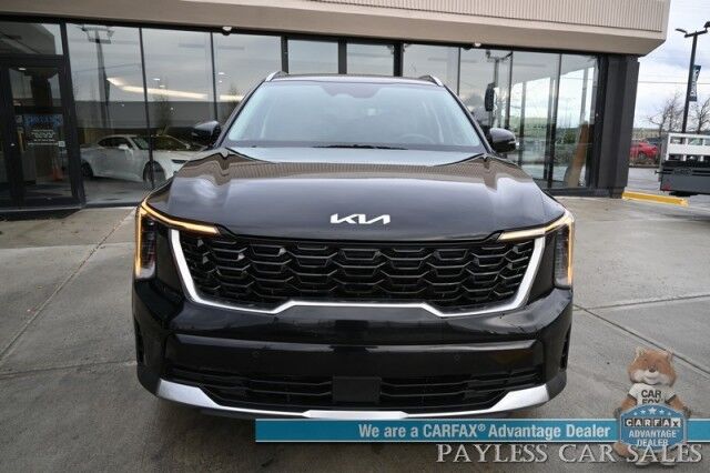 2024 Kia Sorento S / AWD / AutoStart / Power & Heated Leather Seats / Navigation / Adaptive Cruise Control / Apple CarPlay & Android Auto / Bluetooth / Back Up Camera / Lane Departure & Blind Spot Alert / 3rd Row / Seats 7 / 1-Owner Anchorage AK