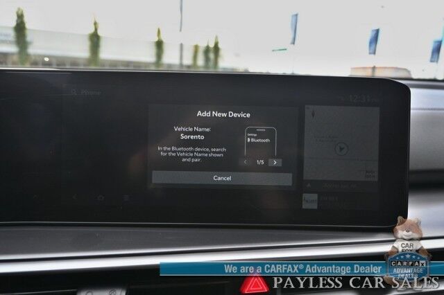 2024 Kia Sorento S / AWD / Power & Heated Leather Seats / NAV / Adaptive Cruise Control / Lane Departure & Blind Spot Alert / Apple CarPlay & Android Auto / Back Up Camera / 3rd Row / Seats 7 / 1-Owner Anchorage AK