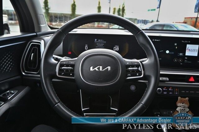 2024 Kia Sorento S / AWD / Power & Heated Leather Seats / NAV / Adaptive Cruise Control / Lane Departure & Blind Spot Alert / Apple CarPlay & Android Auto / Back Up Camera / 3rd Row / Seats 7 / 1-Owner Anchorage AK