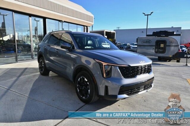 2024 Kia Sorento S / AWD / Power & Heated Leather Seats / Navigation / Adaptive Cruise Control / Lane Departure & Blind Spot Alert / 3rd Row / Seats 7 / Apple CarPlay & Android Auto / USB Inout / Back Up Camera / 1-Owner Anchorage AK