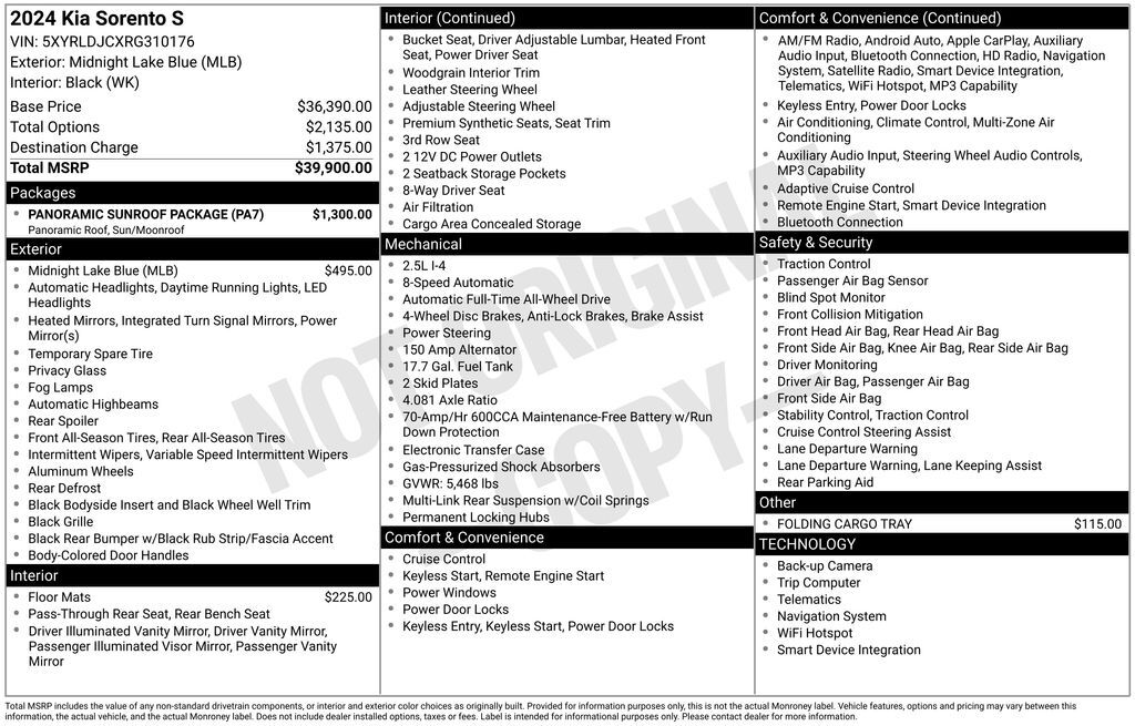 2024 Kia Sorento S OR