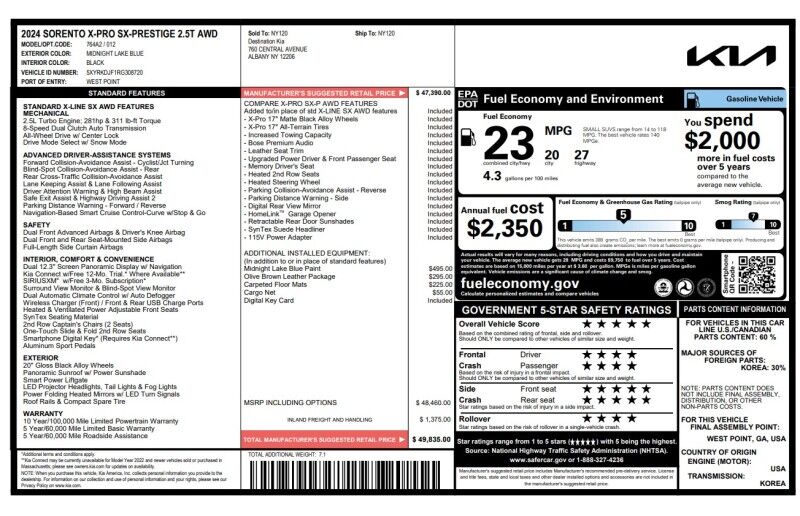 2024 Kia Sorento X-Pro SX Prestige Whitinsville MA
