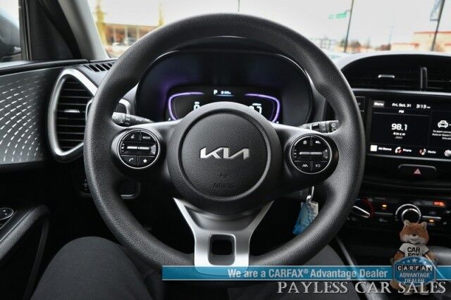 2024 Kia Soul LX / Technology Pkg / Automatic / Power Locks, Windows & Mirrors / Premium Cloth Seats / Lane Watch & Blind Spot Alert / Apple CarPlay & Android Auto / Back Up Camera / 35 MPG / New Tires / 1-Owner Anchorage AK 2024 Kia Soul LX / Technology Pkg / Automatic / Power Locks, Windows & Mirrors / Premium Cloth Seats / Lane Watch & Blind Spot Alert / Apple CarPlay & Android Auto / Back Up Camera / 35 MPG / New Tires / 1-Owner Anchorage AK