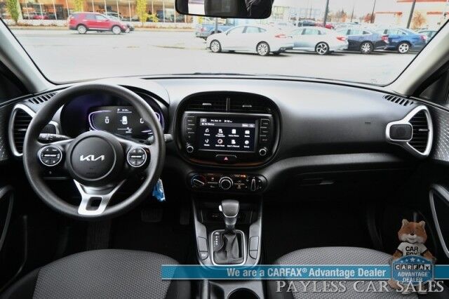 2024 Kia Soul LX / Technology Pkg / Automatic / Power Locks, Windows & Mirrors / Premium Cloth Seats / Lane Watch & Blind Spot Alert / Apple CarPlay & Android Auto / Back Up Camera / 35 MPG / New Tires / 1-Owner Wasilla AK