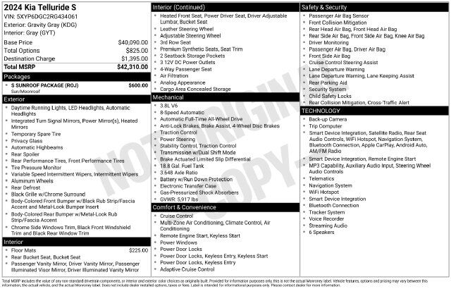 2024 Kia Telluride S Raleigh NC