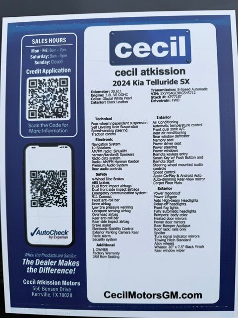 2024 Kia Telluride SX Kerrville TX