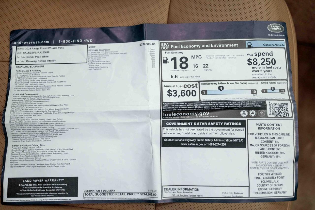 2024 Land Rover Range Rover LWB Autobiography SV P615