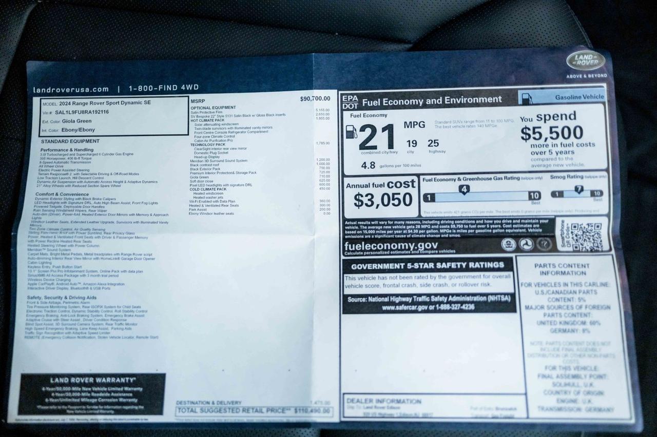 2024 Land Rover Range Rover Sport Dynamic SE