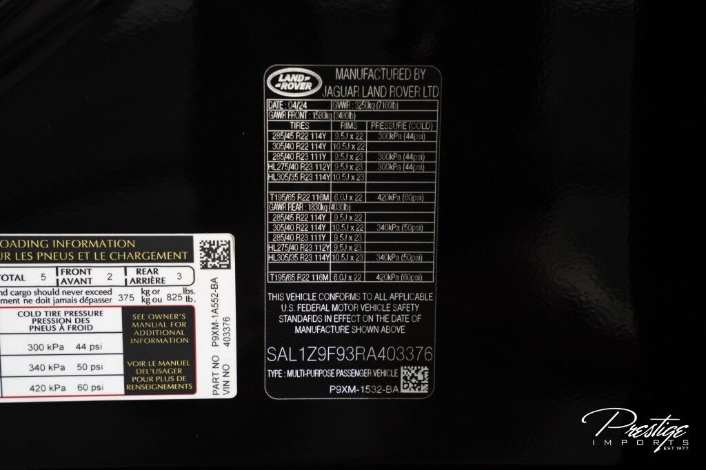 2024 Land Rover Range Rover Sport SV Edition One Obsidian Black North Miami Beach FL