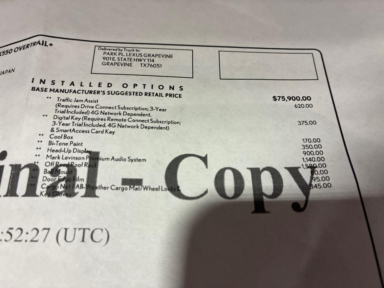 2024 Lexus GX550 Overtrail+, Traffic Jam Assist, Cool Box, HUD, ML Sound, Off-Road Roof Rack Houston TX