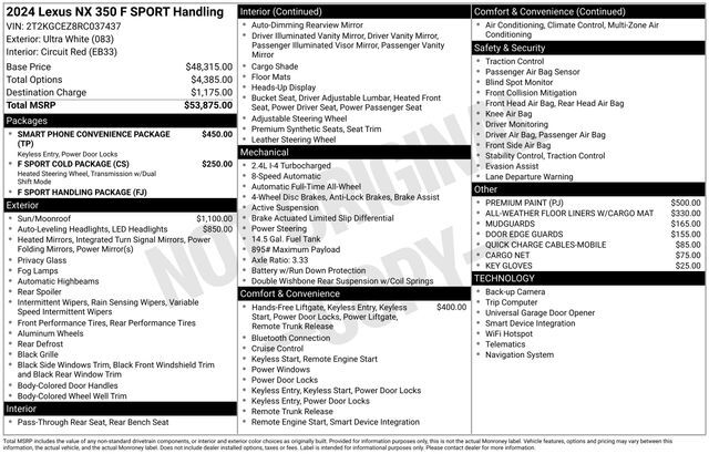 2024 Lexus NX 350 F SPORT Handling Raleigh NC