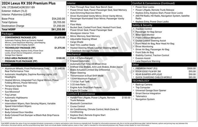 2024 Lexus RX 350 Premium Plus Raleigh NC