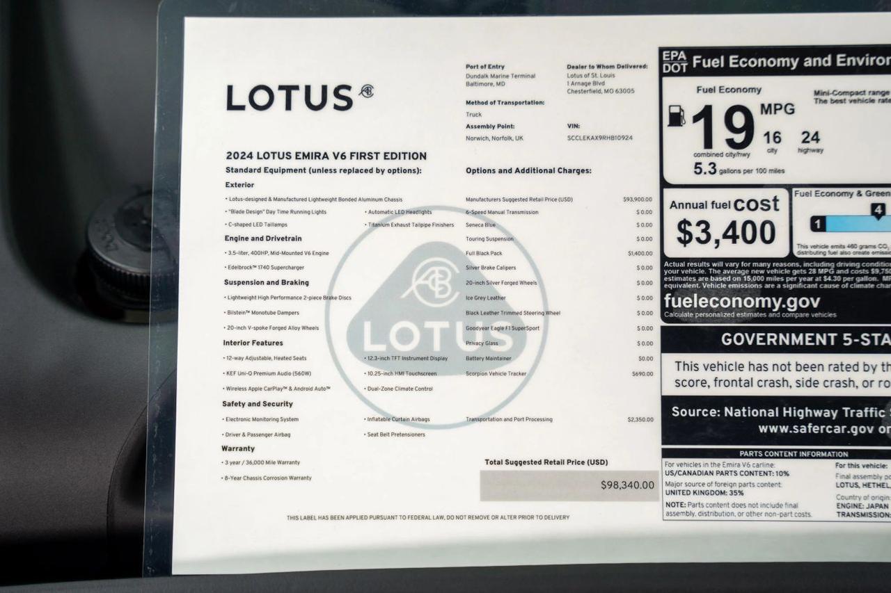 2024 Lotus Emira V6 First Edition Coupe 2D St. Louis MO