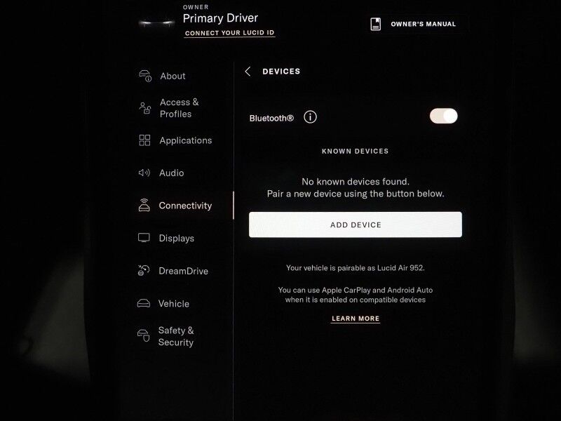 2024 Lucid Air Touring AWD *STEALTH w/GLASS CANOPY ROOF, DREAMDRIVE PREMIUM, NAVIGATION, ADAPTIVE CRUISE, SAFETY ALERTS, 360 CAMERAS, 34 INCH GLASS COCKPIT, HEATED SEATS, AUTOMATIC PARKING, 20 INCH WHEELS, WIRELESS CHARGING, APPLE CARPLAY Round Rock TX