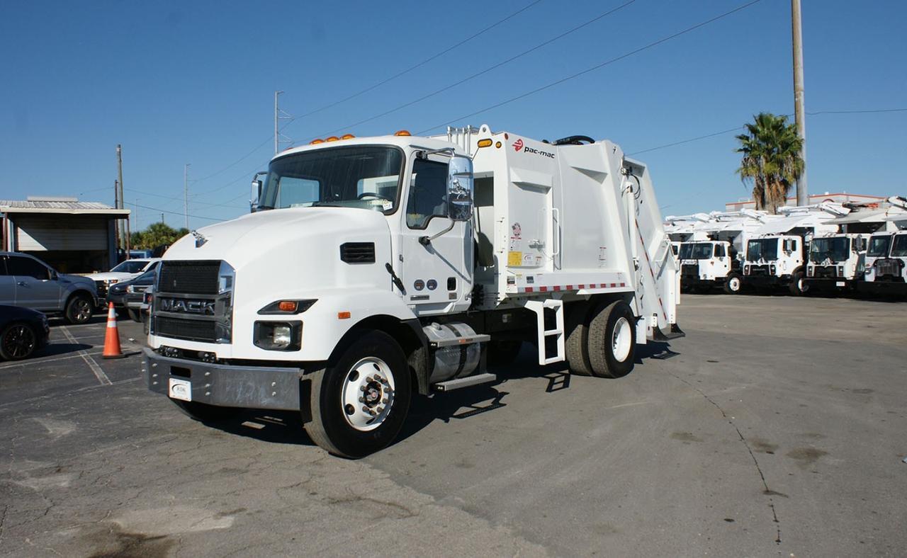 2024 Mack MD6 11 Yard Pac Mac RLM Rear Loader Garbage Truck