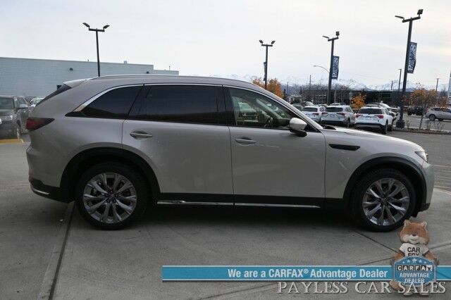 2024 Mazda CX-90 Turbo Premium / AWD / Power & Heated Leather Seats / Panoramic Sunroof / Navigation / HUD / Adaptive Cruise / Lane Departure & Blind Spot / Apple CarPlay & Android Auto / 3rd Row / Rear Captains Chairs / Seats 7 / 1-Owner Anchorage AK