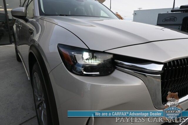 2024 Mazda CX-90 Turbo Premium / AWD / Power & Heated Leather Seats / Panoramic Sunroof / Navigation / HUD / Adaptive Cruise / Lane Departure & Blind Spot / Apple CarPlay & Android Auto / 3rd Row / Rear Captains Chairs / Seats 7 / 1-Owner Anchorage AK