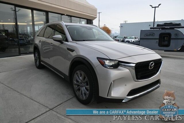 2024 Mazda CX-90 Turbo Premium / AWD / Power & Heated Leather Seats / Panoramic Sunroof / Navigation / HUD / Adaptive Cruise / Lane Departure & Blind Spot / Apple CarPlay & Android Auto / 3rd Row / Rear Captains Chairs / Seats 7 / 1-Owner Anchorage AK