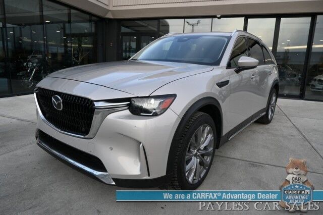 2024 Mazda CX-90 Turbo Premium / AWD / Power & Heated Leather Seats / Panoramic Sunroof / Navigation / HUD / Adaptive Cruise / Lane Departure & Blind Spot / Apple CarPlay & Android Auto / 3rd Row / Rear Captains Chairs / Seats 7 / 1-Owner Anchorage AK