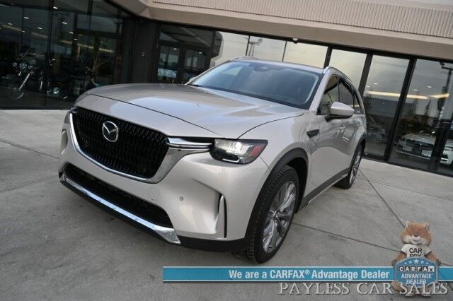 2024 Mazda CX-90 Turbo Premium / AWD / Power & Heated Leather Seats / Panoramic Sunroof / Navigation / HUD / Adaptive Cruise / Lane Departure & Blind Spot / Apple CarPlay & Android Auto / 3rd Row / Rear Captains Chairs / Seats 7 / 1-Owner Anchorage AK