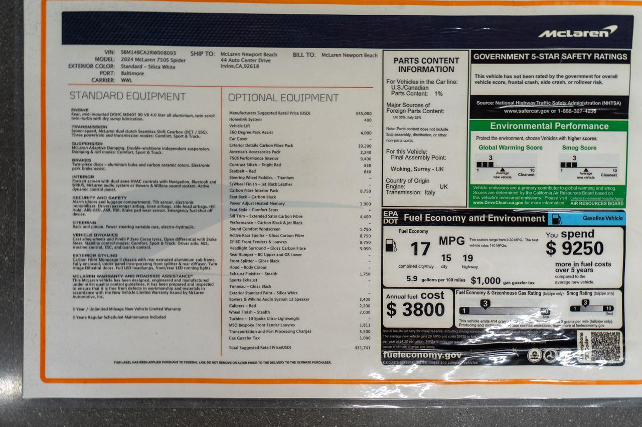 2024 McLaren 750S Spider San Clemente CA