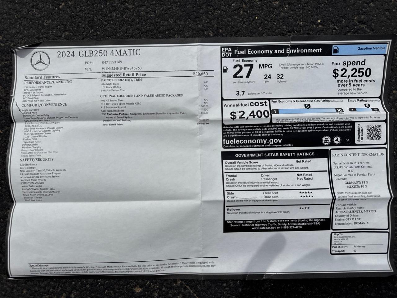 2024 Mercedes-Benz GLB 250 4Matic Pano Roof Exclusive Package 1-Owner Scottsdale AZ