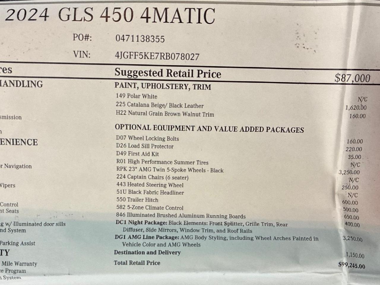 2024 Mercedes-Benz GLS450 AMG Line, Night Pkg, 23in AMG Wheels, 5-Zone Climate, Leather, Captain's Seats, Tow Houston TX