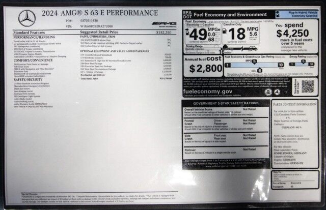 2024 Mercedes-Benz S-Class AMG S 63 E *RARE EDITION 1* ($214,700 MSRP!!) *ONLY 4200 MILES* San Diego CA