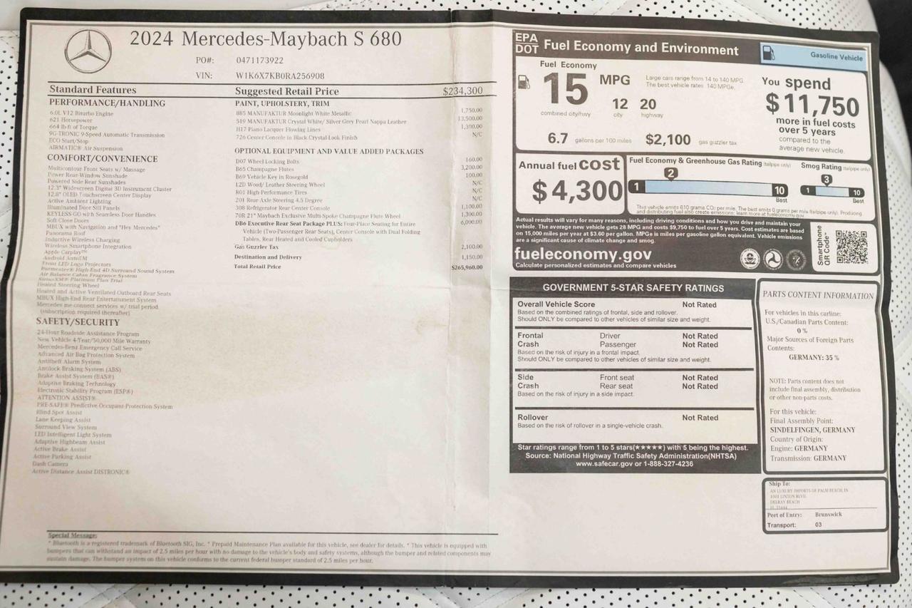 2024 Mercedes-Benz S-Class Maybach S 680