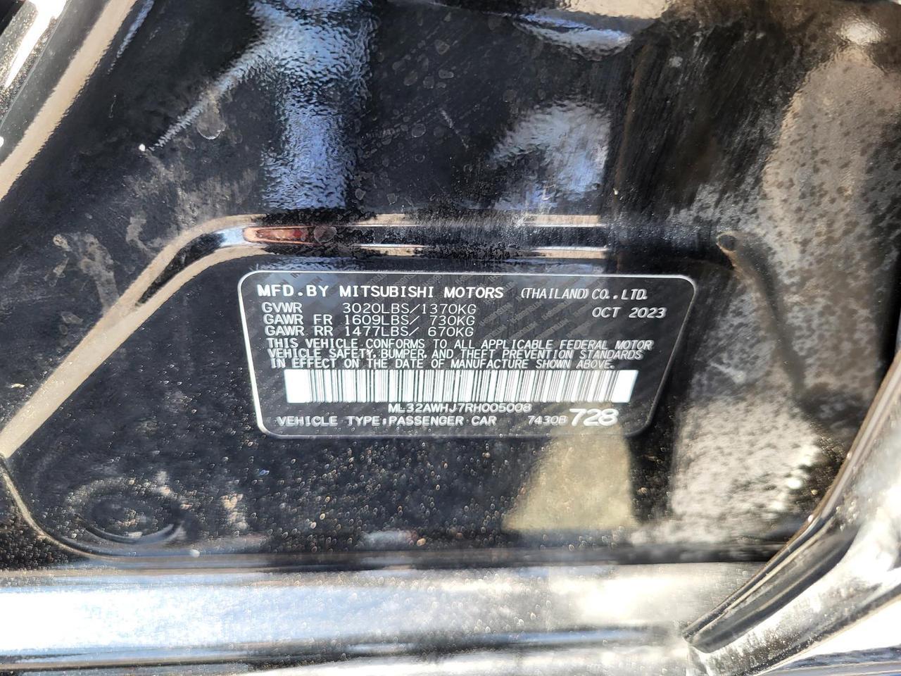 2024 Mitsubishi Mirage Black Edition CVT Beeville TX