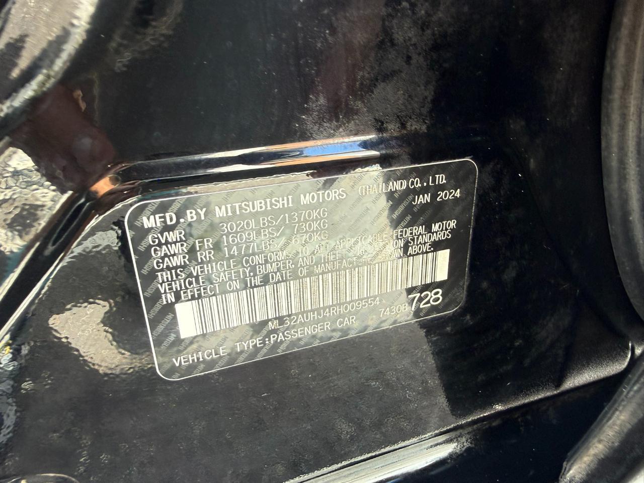 2024 Mitsubishi Mirage ES CVT Jacksonville FL
