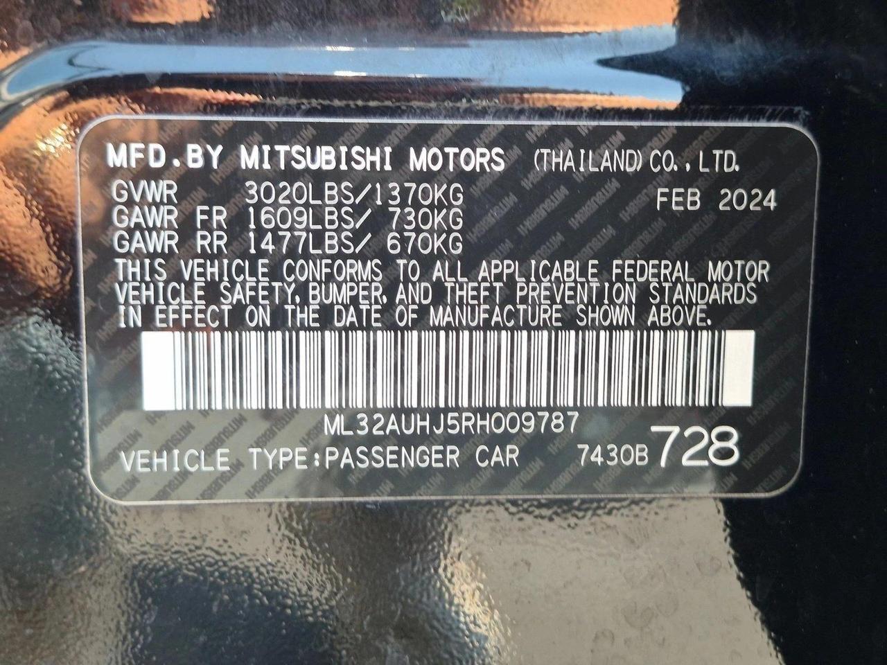 2024 Mitsubishi Mirage ES Roseville CA
