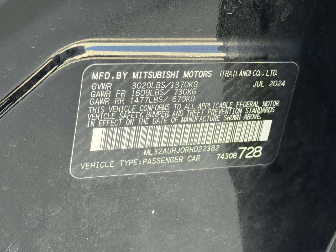 2024 Mitsubishi Mirage ES Fredericksburg VA