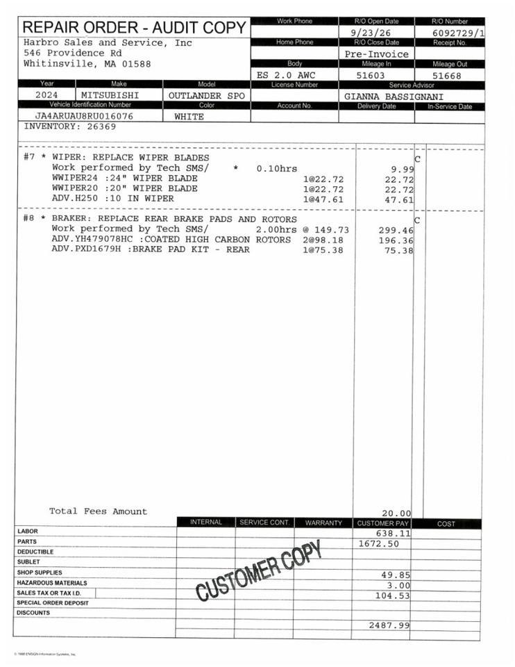 2024 Mitsubishi Outlander Sport ES Whitinsville MA