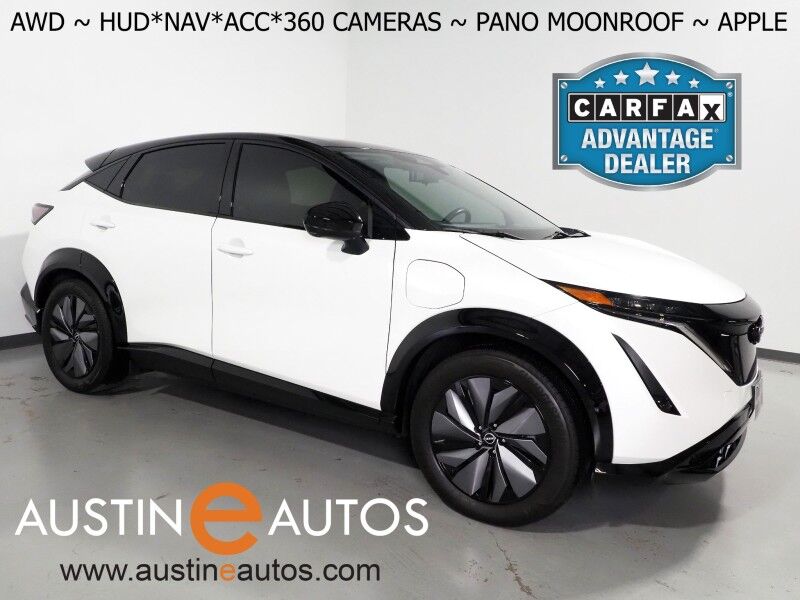 2024 Nissan ARIYA EVOLVE+ e-4ORCE AWD *HEADS-UP DISPLAY, NAVIGATION, SAFETY ALERTS, ADAPTIVE CRUISE, 360 VIEW CAMERAS, PANORAMA MOONROOF, HEATED SEATS/STEERING, WIRELESS CHARGING, APPLE CARPLAY