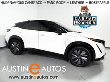 Nissan ARIYA PLATINUM+ e-4ORCE AWD *HEADS-UP DISPLAY, NAVIGATION, SAFETY ALERTS, ADAPTIVE CRUISE, 360 VIEW CAMERA, PANORAMA MOONROOF, NAPPA LEATHER, CLIMATE SEATS, WIRELESS CHARGING, BOSE AUDIO, APPLE CARPLAY 2024