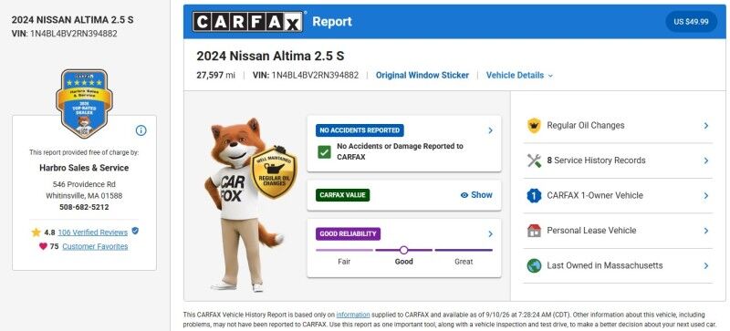 2024 Nissan Altima 2.5 S Webster MA
