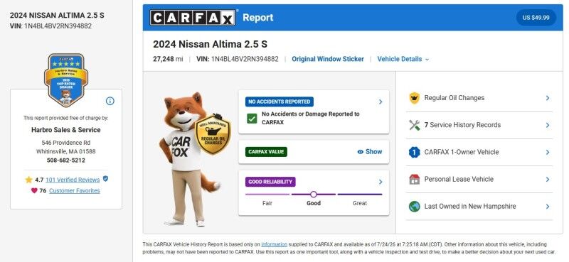 2024 Nissan Altima 2.5 S Webster MA