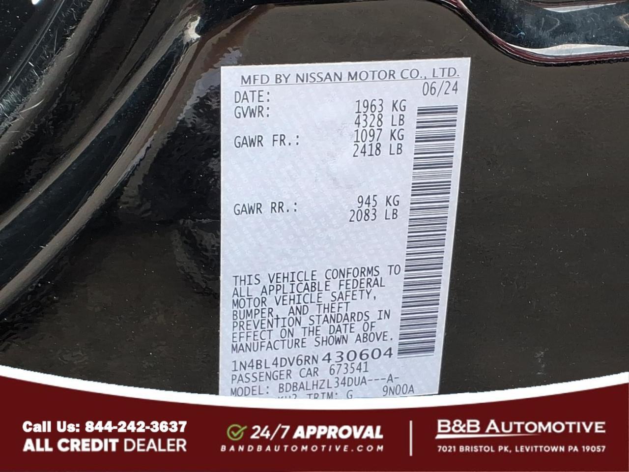2024 Nissan Altima 2.5 SV Levittown PA