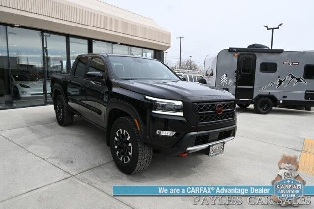 2024 Nissan Frontier PRO-4X / 4X4 / Crew Cab / Tech & Off Road Protection Pkg / Auto Start / Power Driver's Seat / NAV / Adaptive Cruise / Lane Depart & Blind Spot / Apple CarPlay & Android Auto / Only 16K Miles / 1-Owner Anchorage AK