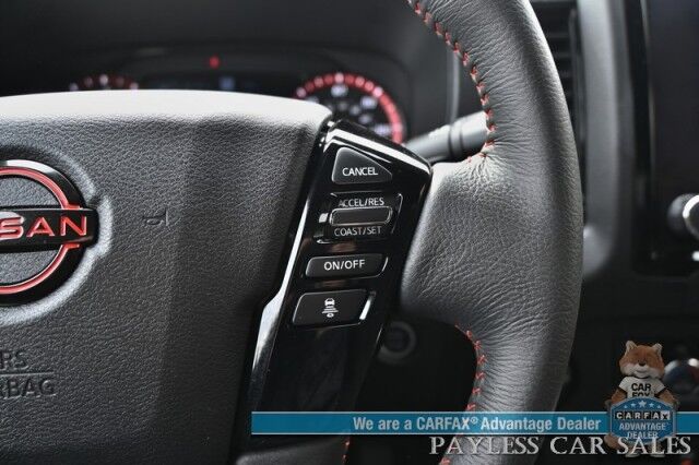 2024 Nissan Frontier PRO-4X / 4X4 / Crew Cab / Tech & Off Road Protection Pkg / Auto Start / Power Driver's Seat / NAV / Adaptive Cruise / Lane Depart & Blind Spot / Apple CarPlay & Android Auto / Only 16K Miles / 1-Owner Anchorage AK