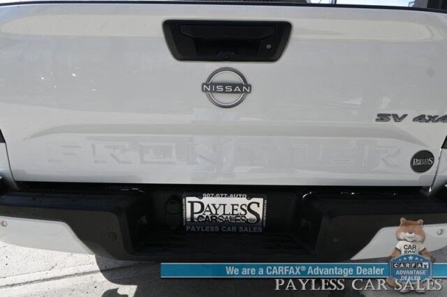 2024 Nissan Frontier SV / 4X4 / Convenience & Tech Pkg / Crew Cab / Auto Start / Heated Seats & Steering / Adaptive Cruise / Lane Depart & Blind Spot / Apple CarPlay & Android Auto / Back Up Camera / Bed Liner / Tow Pkg / Block Heater / 1-Owner Anchorage AK