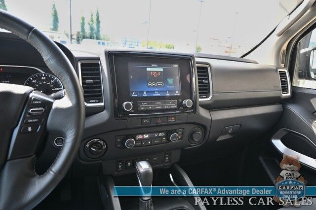 2024 Nissan Frontier SV / 4X4 / Convenience & Tech Pkg / Crew Cab / Auto Start / Heated Seats & Steering / Adaptive Cruise / Lane Depart & Blind Spot / Apple CarPlay & Android Auto / Back Up Camera / Bed Liner / Tow Pkg / Block Heater / 1-Owner Anchorage AK