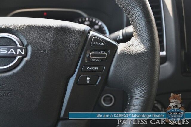 2024 Nissan Frontier SV / 4X4 / Convenience & Tech Pkg / Crew Cab / Auto Start / Heated Seats & Steering / Adaptive Cruise / Lane Depart & Blind Spot / Apple CarPlay & Android Auto / Back Up Camera / Bed Liner / Tow Pkg / Block Heater / 1-Owner Anchorage AK