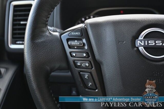 2024 Nissan Frontier SV / 4X4 / Convenience & Tech Pkg / Crew Cab / Auto Start / Heated Seats & Steering / Adaptive Cruise / Lane Depart & Blind Spot / Apple CarPlay & Android Auto / Back Up Camera / Bed Liner / Tow Pkg / Block Heater / 1-Owner Anchorage AK