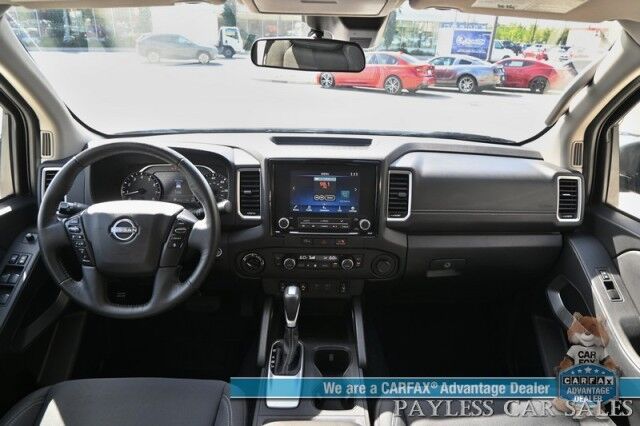 2024 Nissan Frontier SV / 4X4 / Convenience & Tech Pkg / Crew Cab / Auto Start / Heated Seats & Steering / Adaptive Cruise / Lane Depart & Blind Spot / Apple CarPlay & Android Auto / Back Up Camera / Bed Liner / Tow Pkg / Block Heater / 1-Owner Anchorage AK