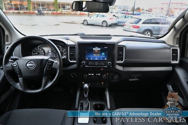 2024 Nissan Frontier SV / 4X4 / Crew Cab / Auto Start / Convenience & Technology Pkg / Power & Heated Cloth Seats / Heated Steering Wheel / Lane Depart & Blind Spot / Apple CarPlay & Android Auto / Back Up Cam / Bed Liner / Tow Pkg / 1-Owner Wasilla AK