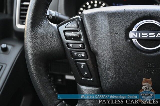 2024 Nissan Frontier SV / 4X4 / Crew Cab / Auto Start / Convenience & Technology Pkg / Power & Heated Cloth Seats / Heated Steering Wheel / Lane Depart & Blind Spot / Apple CarPlay & Android Auto / Back Up Cam / Bed Liner / Tow Pkg / 1-Owner Wasilla AK