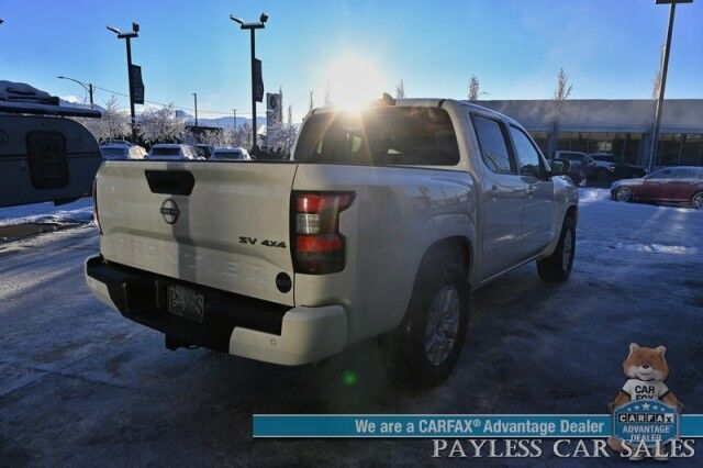2024 Nissan Frontier SV / 4X4 / Crew Cab / Auto Start / Convenience & Technology Pkg / Power & Heated Cloth Seats / Heated Steering Wheel / Lane Depart & Blind Spot / Apple CarPlay & Android Auto / Back Up Cam / Bed Liner / Tow Pkg / 1-Owner Anchorage AK